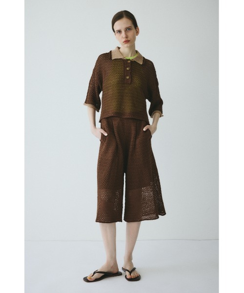 HeRIN.CYE(ヘリンドットサイ)の「Mesh knit half pants / メッシュニットパンツ(その他パンツ・レディース・ブラウン/ネイビー・FREE)」の6枚目の写真