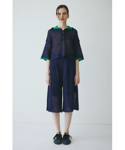 HeRIN.CYE(ヘリンドットサイ)の「Mesh knit half pants / メッシュニットパンツ(その他パンツ・レディース・ブラウン/ネイビー・FREE)」の4枚目の写真