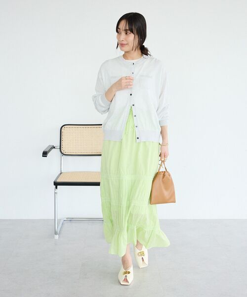 CRAFT STANDARD BOUTIQUE(クラフトスタンダードブティック)の「オーロラシアーカーディガン(カーディガン/ボレロ・レディース・グレー/ホワイト/ダークブラウン/ライトパープル・FREE)」の5枚目の写真