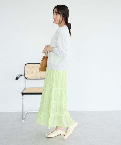 CRAFT STANDARD BOUTIQUE(クラフトスタンダードブティック)の「オーロラシアーカーディガン(カーディガン/ボレロ・レディース・グレー/ホワイト/ダークブラウン/ライトパープル・FREE)」の6枚目の写真