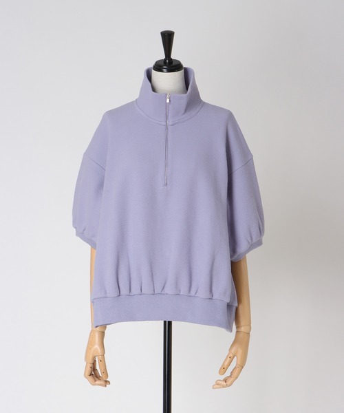 DRESSLAVE（ドレスレイブ）の「double face zip half sleeve pullover(ダブルフェイスジップハーフスリーブプルオーバー)（Tシャツ/カットソー・レディース・パープル/ホワイト・38）」の13枚目の写真