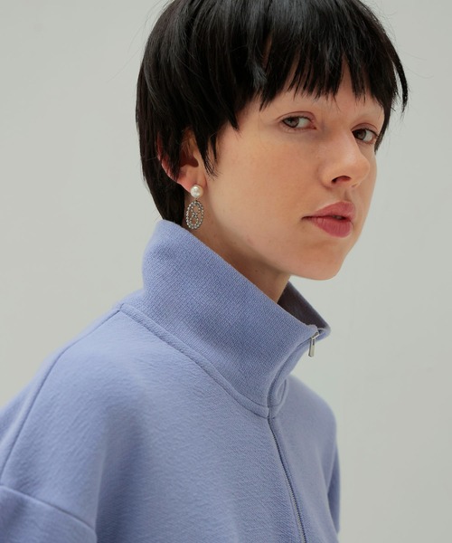 DRESSLAVE（ドレスレイブ）の「double face zip half sleeve pullover(ダブルフェイスジップハーフスリーブプルオーバー)（Tシャツ/カットソー・レディース・パープル/ホワイト・38）」の9枚目の写真