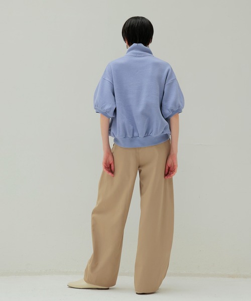 DRESSLAVE（ドレスレイブ）の「double face zip half sleeve pullover(ダブルフェイスジップハーフスリーブプルオーバー)（Tシャツ/カットソー・レディース・パープル/ホワイト・38）」の5枚目の写真