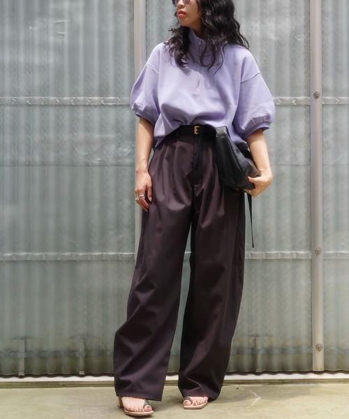 DRESSLAVE（ドレスレイブ）の「double face zip half sleeve pullover(ダブルフェイスジップハーフスリーブプルオーバー)（Tシャツ/カットソー・レディース・パープル/ホワイト・38）」の20枚目の写真