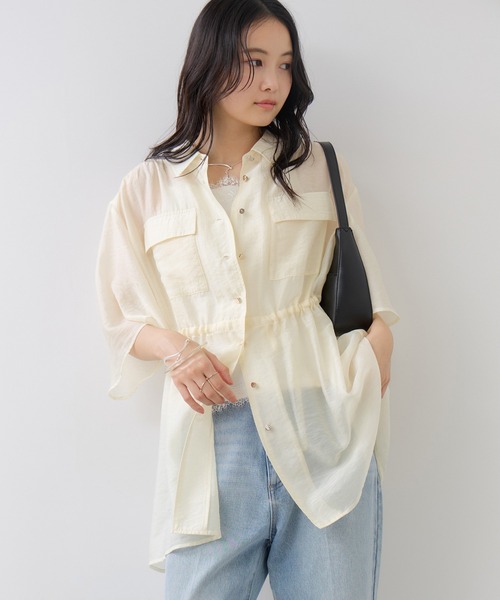 VIS(ビス)の「シアーサファリシャツ/接触冷感(シャツ/ブラウス・レディース・ブラック/キナリ・FREE)」の21枚目の写真