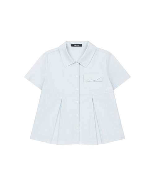 OHESHIO(オヘシオ)の「A-LINE PLEATED POCKET SHIRT, BLUE(シャツ/ブラウス・レディース・その他・FREE)」の1枚目の写真