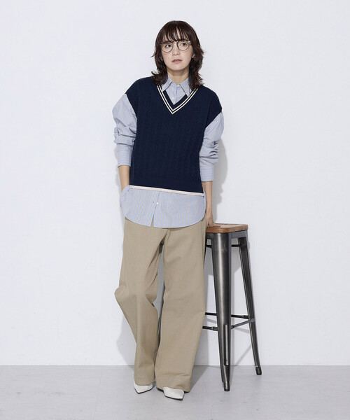 COMME CA Wardrobe(コムサワードローブ)の「〔 +サイズ 〕 ヴィスコットンチノ二ドム チノパンツ(チノパンツ・レディース・カーキ・15号)」の18枚目の写真