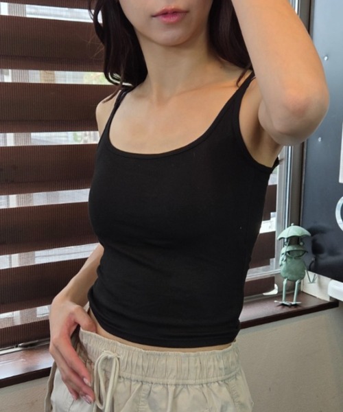 tolene(トレネ)の「ダブルストラップ ボーダー カップ付き キャミソール(キャミソール・レディース・ブラック/ホワイト/ブラック×ホワイト・FREE)」の18枚目の写真
