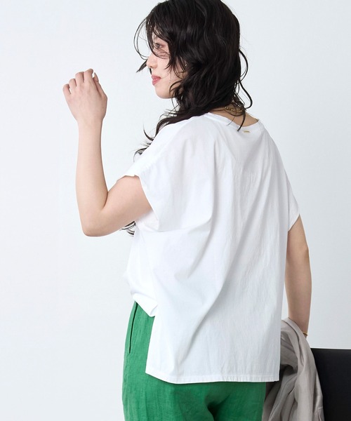 MICA&DEAL（マイカ＆ディール）の「ラメロゴプリントターンバックスリーブTシャツ（Tシャツ/カットソー・レディース・ホワイト/チャコールグレー・FREE）」の17枚目の写真