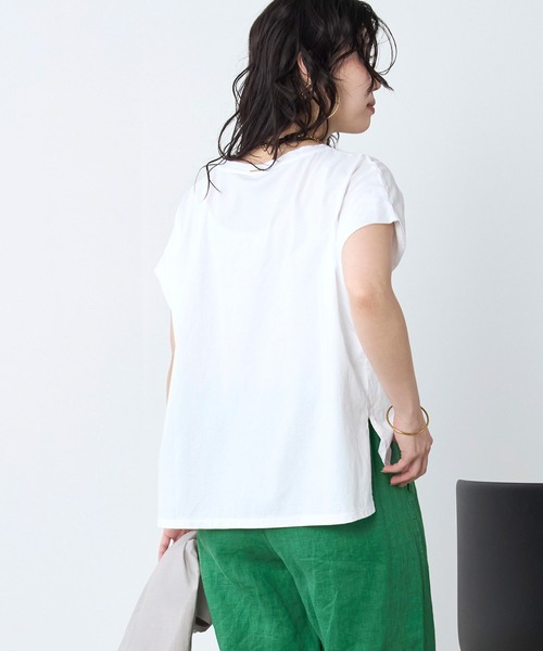 MICA&DEAL（マイカ＆ディール）の「ラメロゴプリントターンバックスリーブTシャツ（Tシャツ/カットソー・レディース・ホワイト/チャコールグレー・FREE）」の18枚目の写真