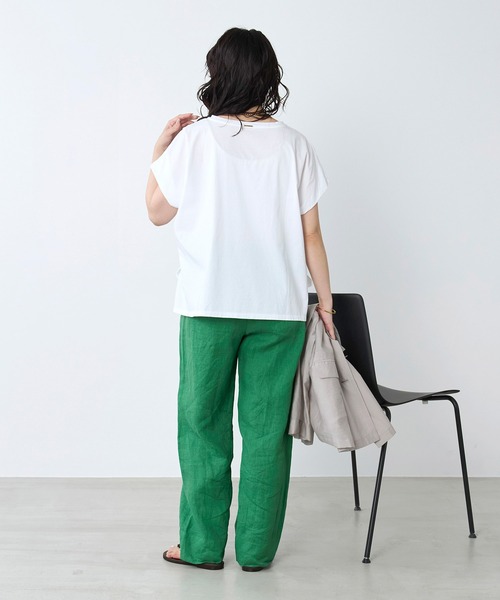 MICA&DEAL（マイカ＆ディール）の「ラメロゴプリントターンバックスリーブTシャツ（Tシャツ/カットソー・レディース・ホワイト/チャコールグレー・FREE）」の21枚目の写真