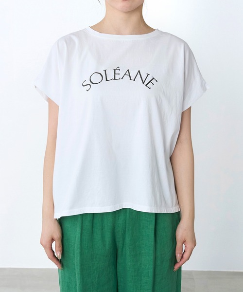 MICA&DEAL（マイカ＆ディール）の「ラメロゴプリントターンバックスリーブTシャツ（Tシャツ/カットソー・レディース・ホワイト/チャコールグレー・FREE）」の22枚目の写真