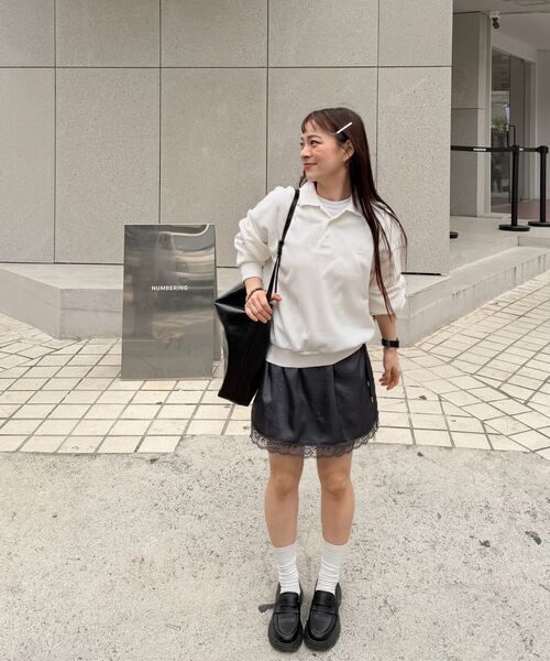 APIED MARCHE（アピエド マルシェ）の「テンセン 牛革 ペニーローファー 6.5cm -PM3025 (2カラー)（ローファー・レディース・ブラック/ブラック×ブラック・22.5cm/23cm/23.5cm/24cm/24.5cm/25cm）」の9枚目の写真