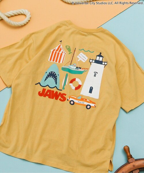apres les cours（アプレレクール）の「JAWS Tシャツ(大人)（Tシャツ/カットソー・レディース・マスタード/アイボリー/ブラウン・MEDIUM）」の3枚目の写真