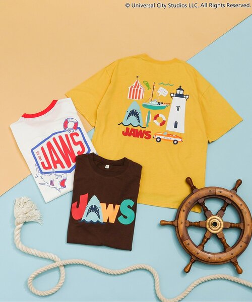 apres les cours（アプレレクール）の「JAWS Tシャツ(大人)（Tシャツ/カットソー・レディース・マスタード/アイボリー/ブラウン・MEDIUM）」の4枚目の写真