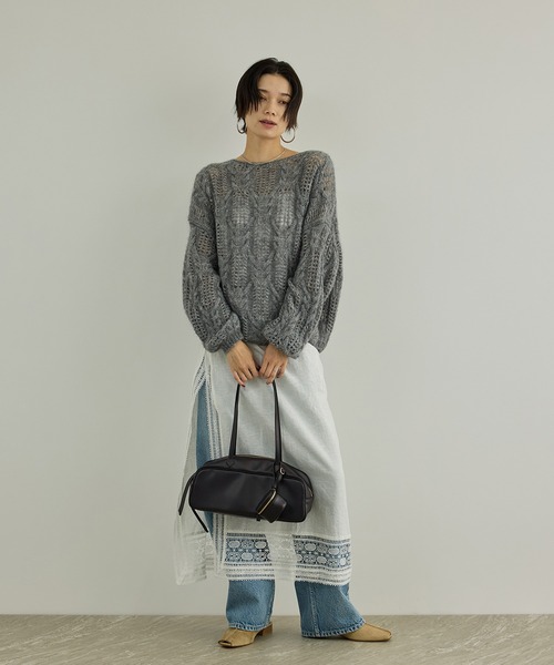 SALON adam et rope'(サロン アダム エ ロペ)の「【WEB限定】チャーム付きスプリットレザーミドルバッグ(ハンドバッグ・レディース・ブラック・FREE)」の15枚目の写真