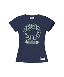 ミントナム セミクロップ 半袖Tシャツ [ネイビー]