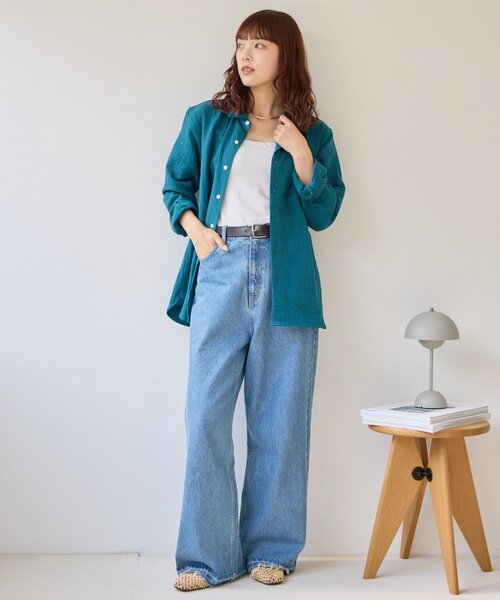 GEVACO(ゲバコ)の「【GEVACO】ダブルガーゼレギュラーカラーシャツ(シャツ/ブラウス・メンズ・オフホワイト/グリーン・MEDIUM/LARGE)」の21枚目の写真