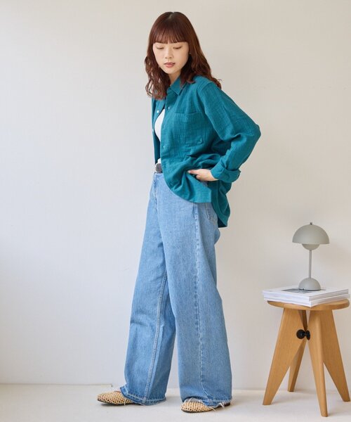GEVACO(ゲバコ)の「【GEVACO】ダブルガーゼレギュラーカラーシャツ(シャツ/ブラウス・メンズ・オフホワイト/グリーン・MEDIUM/LARGE)」の20枚目の写真