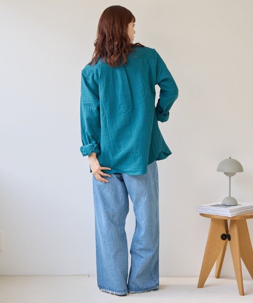 GEVACO(ゲバコ)の「【GEVACO】ダブルガーゼレギュラーカラーシャツ(シャツ/ブラウス・メンズ・オフホワイト/グリーン・MEDIUM/LARGE)」の19枚目の写真