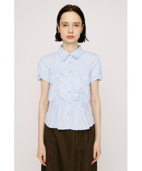 SLY(スライ)の「RANDOM SHIRRING CUT TOPS ランダムシャーリングカットトップス 夏服 秋服(シャツ/ブラウス・レディース・ブラック/ライトブルー/オフホワイト/ライトイエロー・FREE)」の19枚目の写真