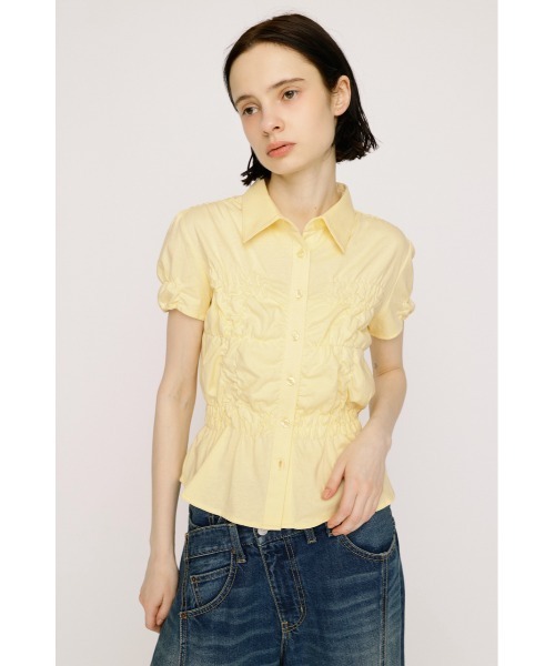 SLY(スライ)の「RANDOM SHIRRING CUT TOPS ランダムシャーリングカットトップス 夏服 秋服(シャツ/ブラウス・レディース・ブラック/ライトブルー/オフホワイト/ライトイエロー・FREE)」の22枚目の写真