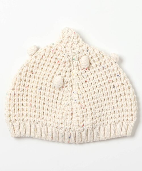 apres les cours（アプレレクール）の「とんがりベビーニット帽（その他ベビー用品・キッズ・アイボリー/ブルー・48/46）」の6枚目の写真