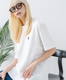 【U.S. POLO ASSN./ユーエスポロアッスン】【綿100% ワンポイント刺繍が程よいアクセント】半袖Tシャツ ビッグシルエット 無地 定番 王道 カジュアル 上品 ユニセックス