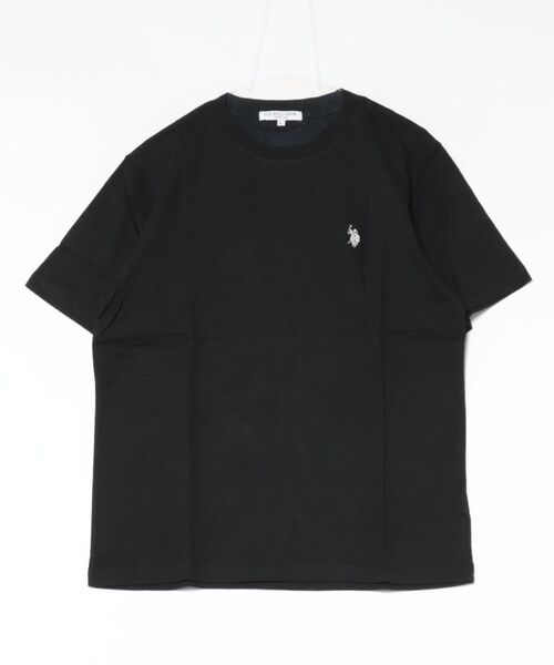 U.S. POLO ASSN.(ユーエスポロアッスン)の「【U.S. POLO ASSN./ユーエスポロアッスン】【綿100% ワンポイント刺繍が程よいアクセント】半袖Tシャツ ビッグシルエット 無地 定番 王道 カジュアル 上品 ユニセックス(Tシャツ/カットソー・メンズ・ホワイト/ブラック・LARGE)」の5枚目の写真