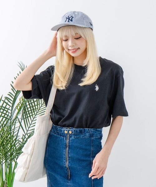 U.S. POLO ASSN.(ユーエスポロアッスン)の「【U.S. POLO ASSN./ユーエスポロアッスン】【綿100% ワンポイント刺繍が程よいアクセント】半袖Tシャツ ビッグシルエット 無地 定番 王道 カジュアル 上品 ユニセックス(Tシャツ/カットソー・メンズ・ホワイト/ブラック・LARGE)」の8枚目の写真