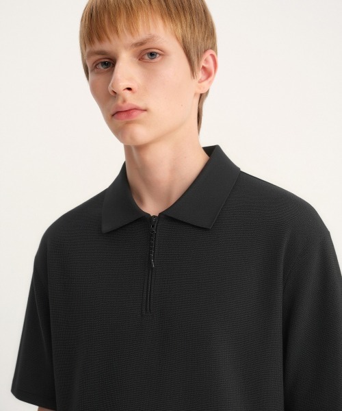 MODE COMMUTER（モードコミューター）の「Waffle S/S Polo Shirt（ポロシャツ・メンズ・ブラック・SMALL/LARGE）」の3枚目の写真