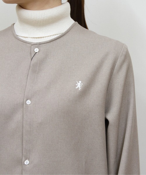 GYMPHLEX(ジムフレックス)の「Gymphlex/ジムフレックス カーディガンシャツ CARDIGAN SHIRT GY-B0500 ZOL(カーディガン/ボレロ・レディース・チャコールグレー/ベージュ・12)」の8枚目の写真