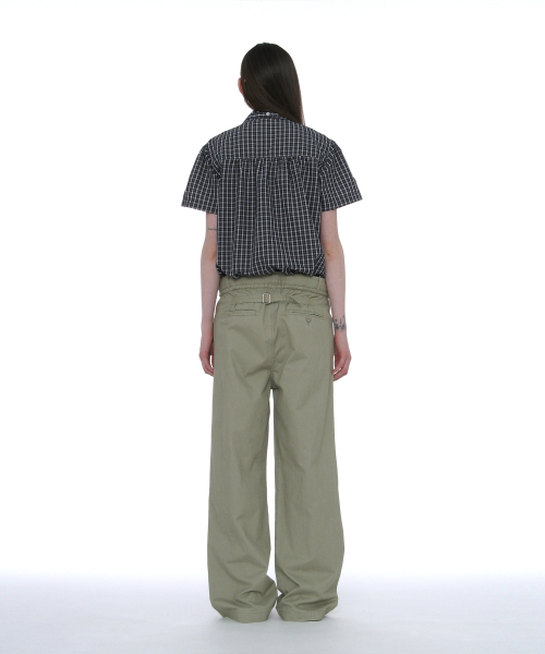PARTIMENTO WOMEN（パルティメントウィメン）の「スカーフラッフルピンタックブラウス_ネイビーチェック（シャツ/ブラウス・レディース・その他・SMALL/MEDIUM）」の4枚目の写真