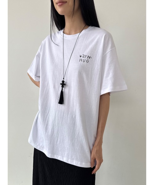 Didot.showroom（ディドット ショールーム）の「レタリングDOGプリントT（Tシャツ/カットソー・レディース・ホワイト/ネイビー/ヘザーグレー・FREE）」の2枚目の写真