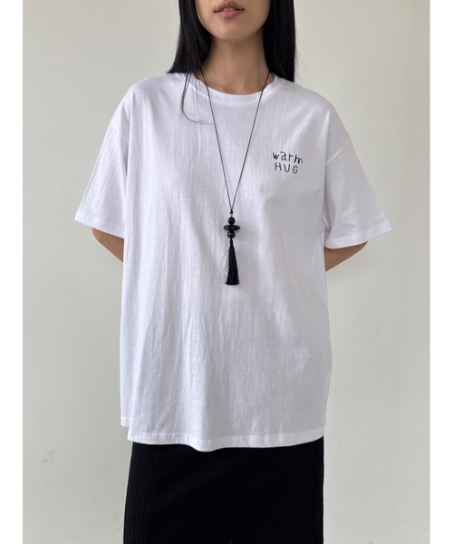 Didot.showroom（ディドット ショールーム）の「レタリングDOGプリントT（Tシャツ/カットソー・レディース・ホワイト/ネイビー/ヘザーグレー・FREE）」の4枚目の写真