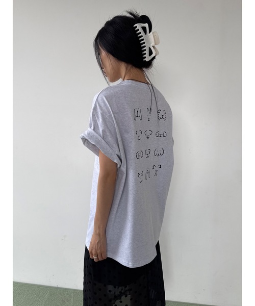 Didot.showroom（ディドット ショールーム）の「レタリングDOGプリントT（Tシャツ/カットソー・レディース・ホワイト/ネイビー/ヘザーグレー・FREE）」の9枚目の写真