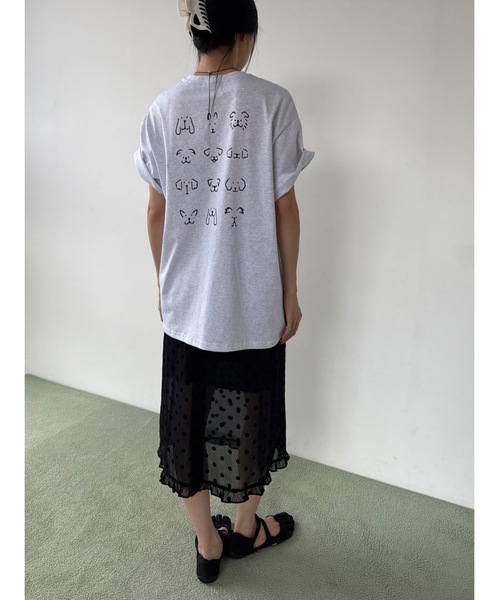 Didot.showroom（ディドット ショールーム）の「レタリングDOGプリントT（Tシャツ/カットソー・レディース・ホワイト/ネイビー/ヘザーグレー・FREE）」の10枚目の写真