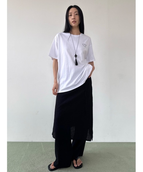 Didot.showroom（ディドット ショールーム）の「レタリングDOGプリントT（Tシャツ/カットソー・レディース・ホワイト/ネイビー/ヘザーグレー・FREE）」の5枚目の写真