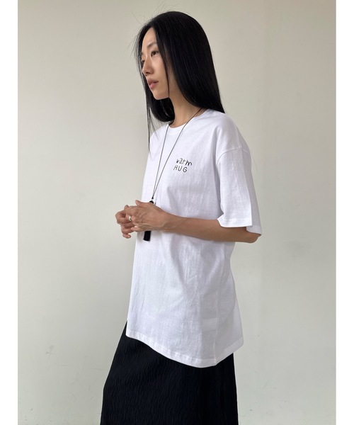 Didot.showroom（ディドット ショールーム）の「レタリングDOGプリントT（Tシャツ/カットソー・レディース・ホワイト/ネイビー/ヘザーグレー・FREE）」の6枚目の写真