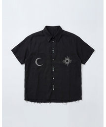 EYC（インヤン）の「Sun&Moon Embroidery Shirt (black)（シャツ/ブラウス）」
