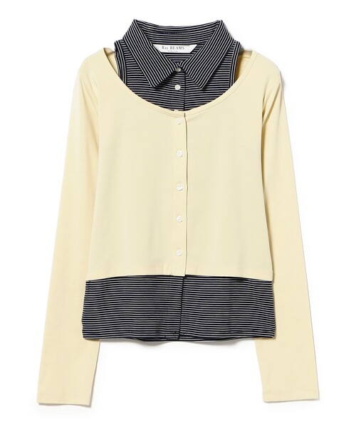 Ray BEAMS(レイビームス)の「ノースリーブ シャツ レイヤード カーディガン(Tシャツ/カットソー・レディース・ブラック/クリーム・ONE SIZE)」の13枚目の写真