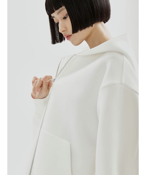emmi(エミ)の「ジップアップダンボールフーディー(パーカー・レディース・ネイビー/ホワイト・F)」の7枚目の写真