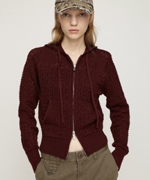 SLY（スライ）の「OPEN WORK ZIP HOODIE オープンワークジップフーディー 秋服 冬服（ニット/セーター）」