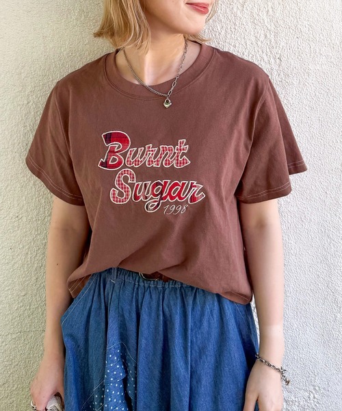 DOUBLE NAME(ダブルネーム)の「チェックアップリケコンパクトTEE(Tシャツ/カットソー・レディース・グリーン/オフホワイト/ブラウン・FREE)」の18枚目の写真