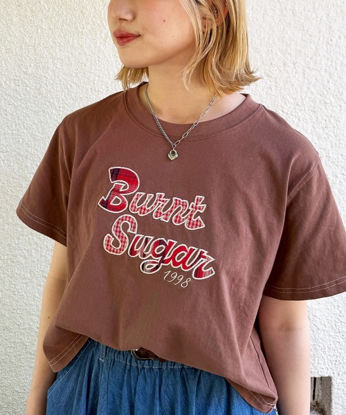 DOUBLE NAME(ダブルネーム)の「チェックアップリケコンパクトTEE(Tシャツ/カットソー・レディース・グリーン/オフホワイト/ブラウン・FREE)」の19枚目の写真