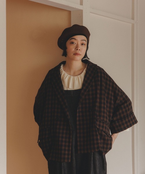 studio CLIP(スタディオクリップ)の「《natural by clip》チェックハーフスリーブジャケット(テーラードジャケット・レディース・その他2/その他1・FREE)」の21枚目の写真