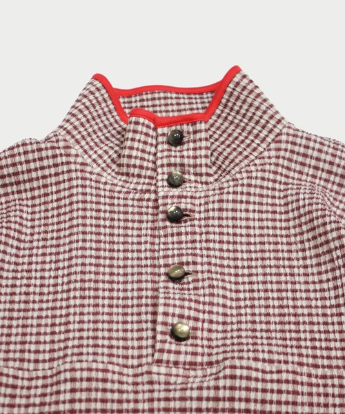 amok(アモク)の「CHECK BLOUSE TEE(ポロシャツ・メンズ・レッド/ブルー・M/L/S)」の4枚目の写真