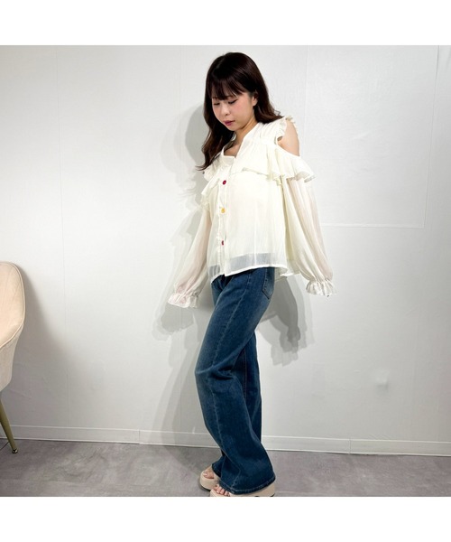 owen(オーウェン)の「シフォン フリル オフショル トップス ブラウス シャツ(シャツ/ブラウス・レディース・ベージュ・S/M/L)」の22枚目の写真