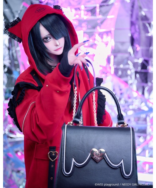 TRAVAS TOKYO(トラバス トウキョウ)の「【TRAVAS TOKYO×NEEDY GIRL OVERDOSE】2WAYエンジェルフラップバッグ(ハンドバッグ・レディース・ブラック/ホワイト・FREE)」の6枚目の写真