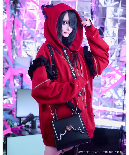 TRAVAS TOKYO(トラバス トウキョウ)の「【TRAVAS TOKYO×NEEDY GIRL OVERDOSE】2WAYエンジェルフラップバッグ(ハンドバッグ・レディース・ブラック/ホワイト・FREE)」の7枚目の写真